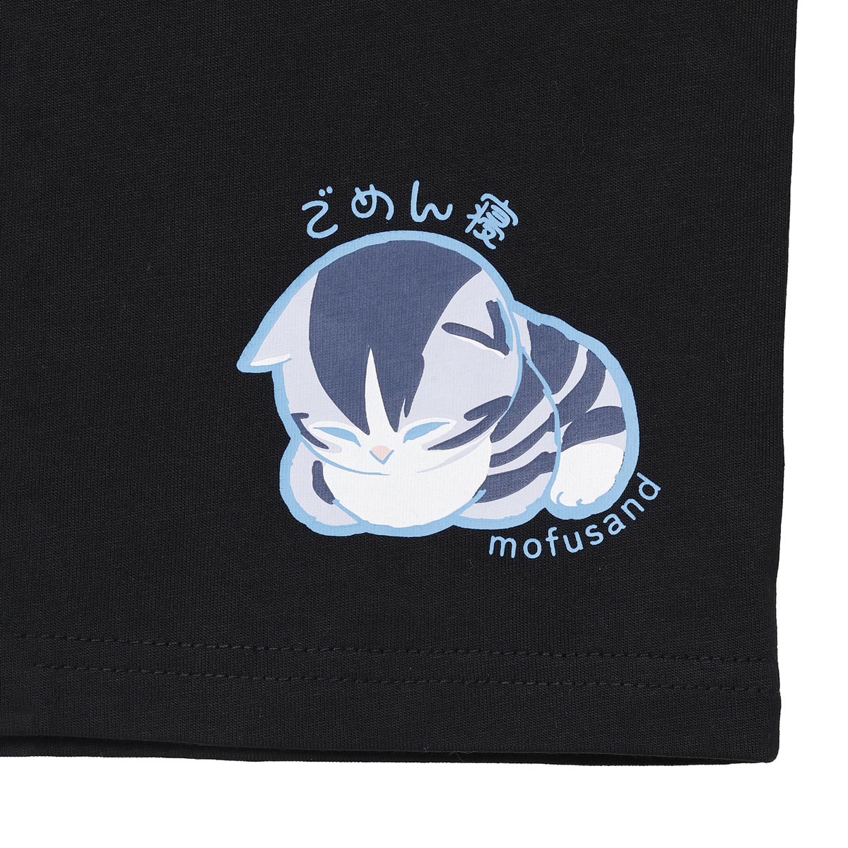 Polera negra mofusand: gato amante del papel higiénico