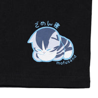 Polera negra mofusand: gato amante del papel higiénico