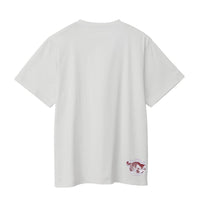 Polera gris Mofusand: gato fan del florero