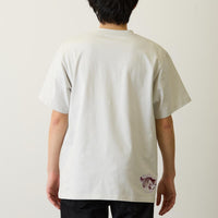 Polera gris Mofusand: gato fan del florero