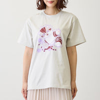 Polera gris Mofusand: gato fan del florero