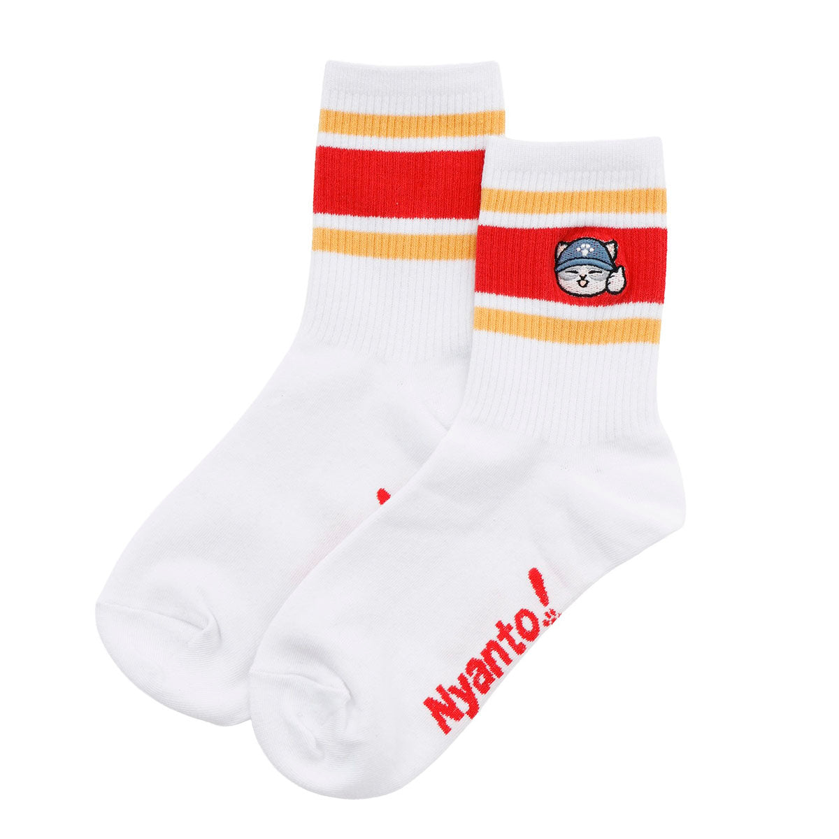 Calcetines Mofusand «Buen trabajo» rojos