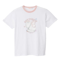 Polera blanca Mofusand Gatito Mariposa