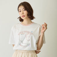 Polera blanca Mofusand Gatito Mariposa