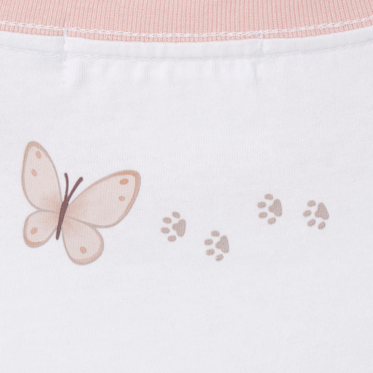 Polera blanca Mofusand Gatito Mariposa