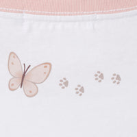 Polera blanca Mofusand Gatito Mariposa