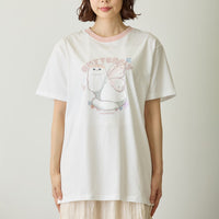 Polera blanca Mofusand Gatito Mariposa