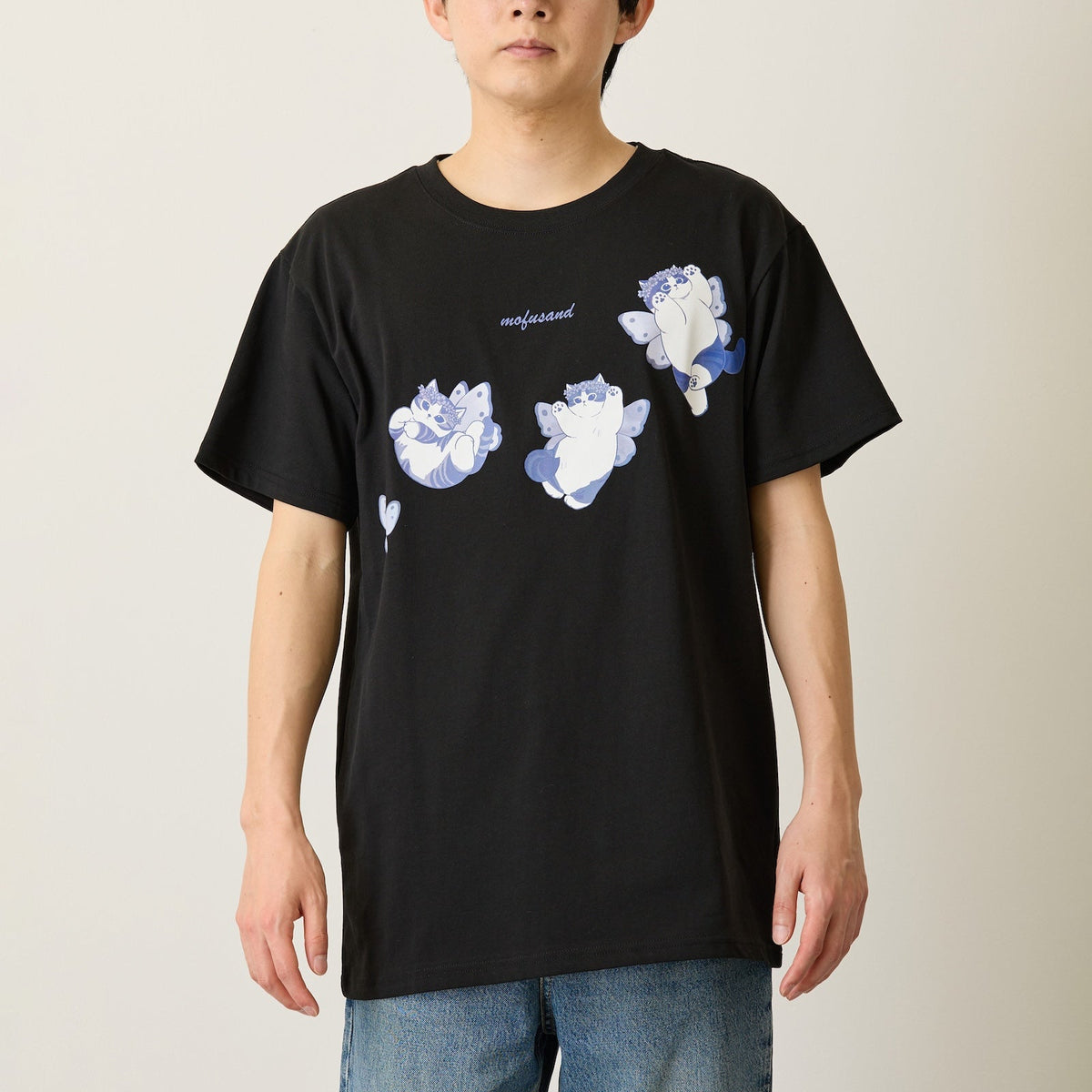 Polera negra mofusand Gato Mariposa