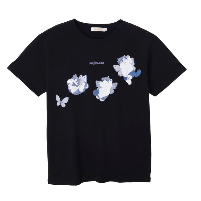 Polera negra mofusand Gato Mariposa
