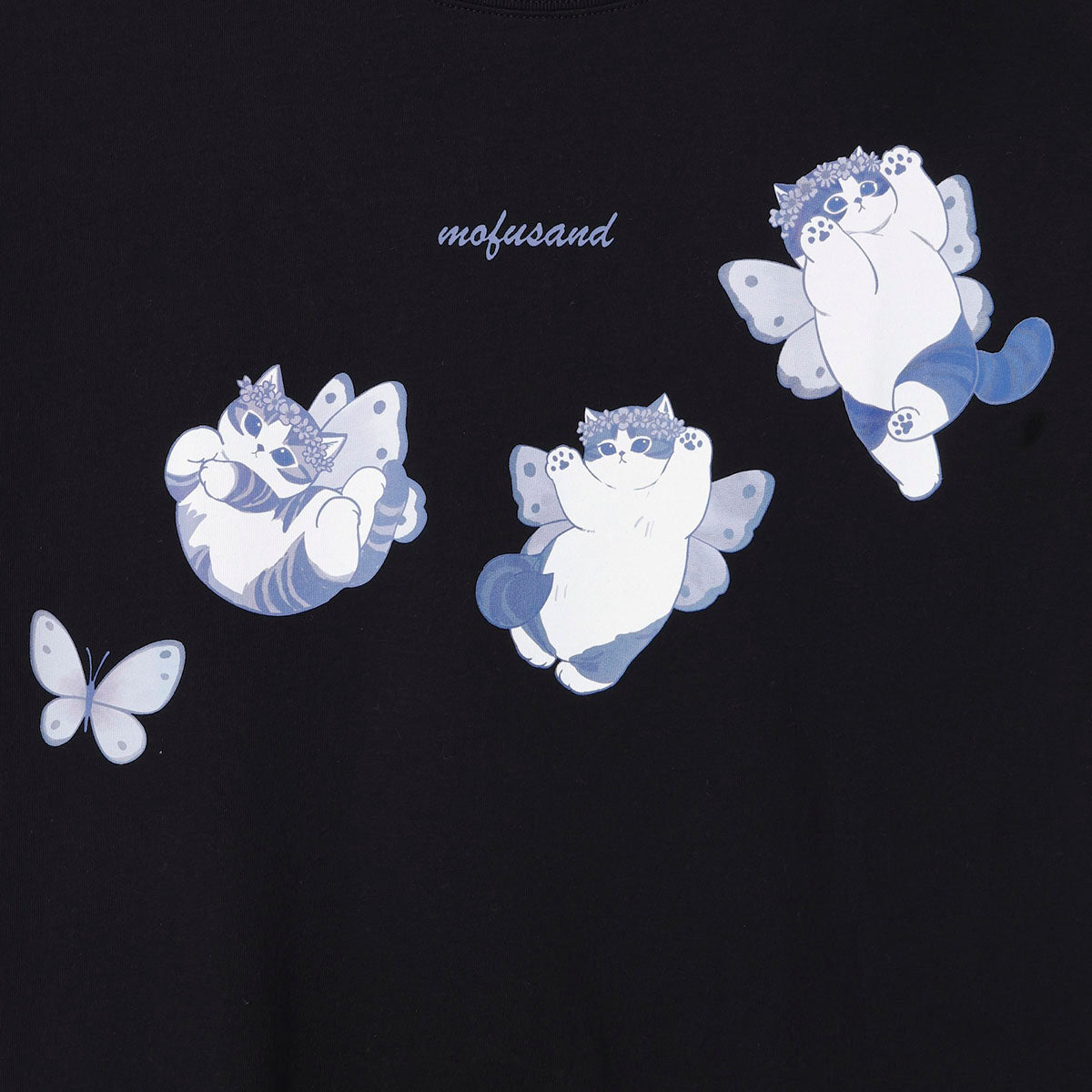 Polera negra mofusand Gato Mariposa