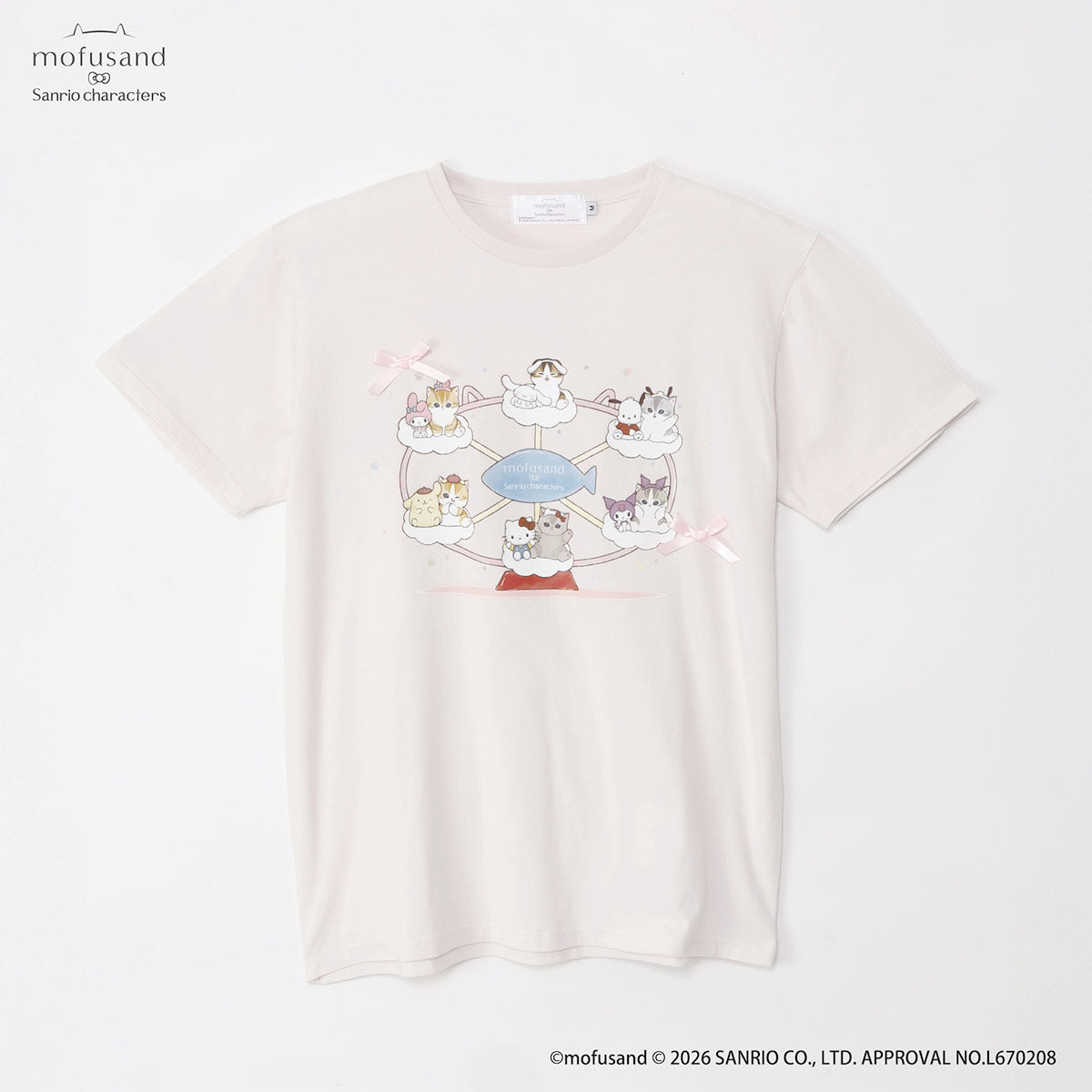 Polera mofusand x Sanrio, rosa pálido