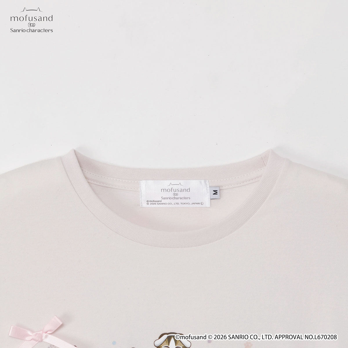 Polera mofusand x Sanrio, rosa pálido