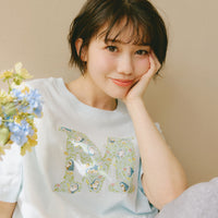 Polera botánica azul pálido mofusand × Hibiya Kadan