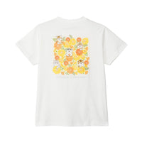 Polera blanca Mofusand x Hibiya Kadan con caléndulas