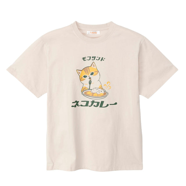 Polera mofusand Gato con curry, color natural