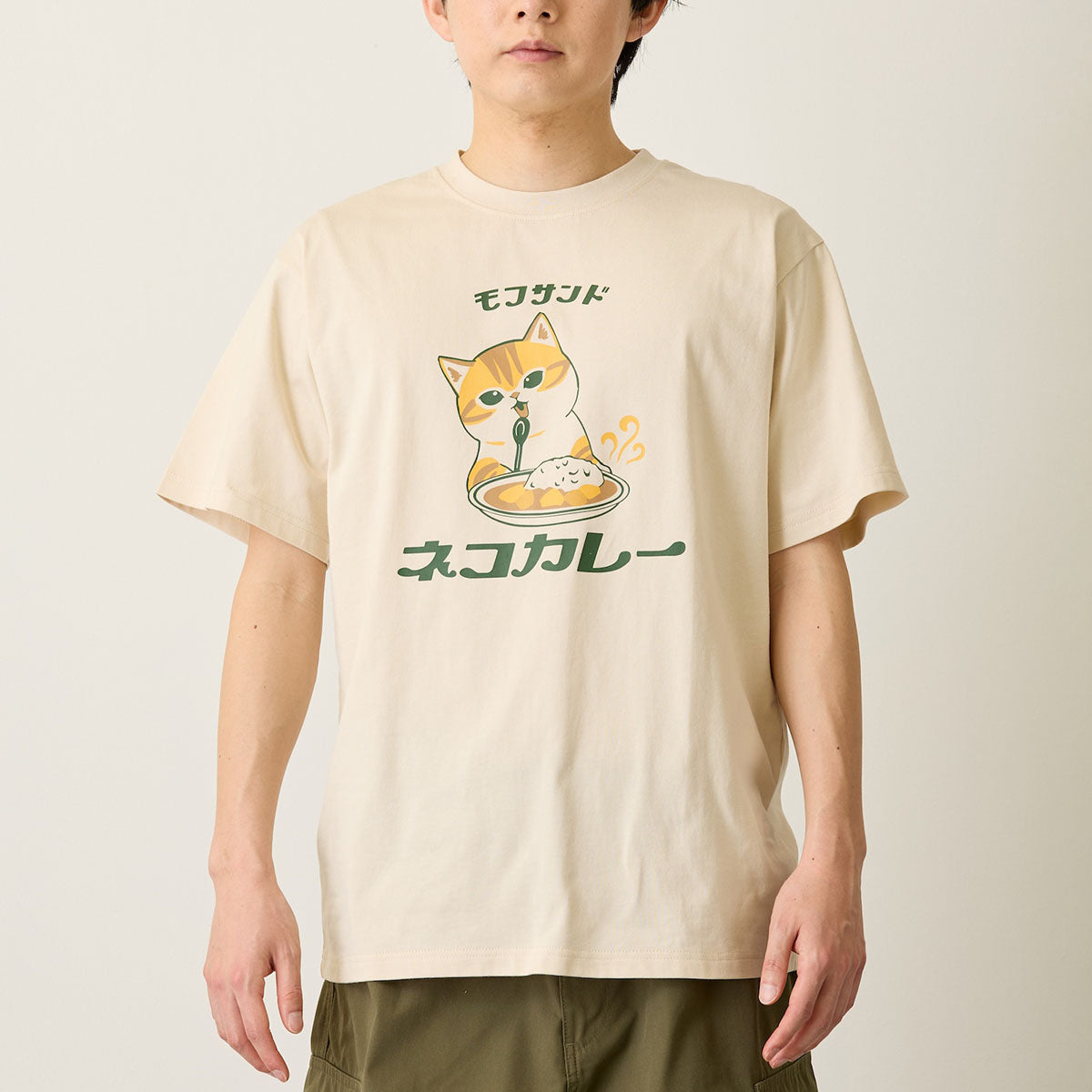 Polera mofusand Gato con curry, color natural