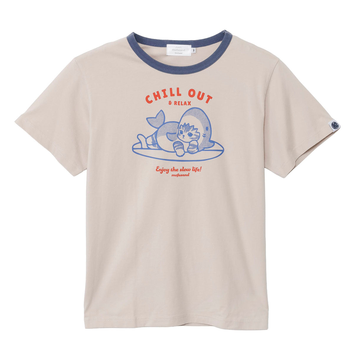 Polera mofusand Board Shark Chill Out color moka
