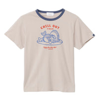 Polera mofusand Board Shark Chill Out color moka
