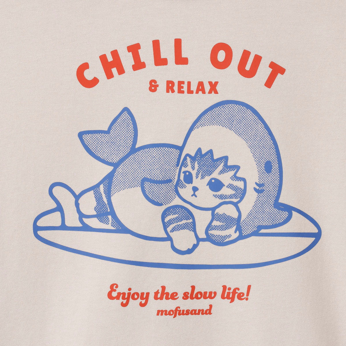 Polera mofusand Board Shark Chill Out color moka