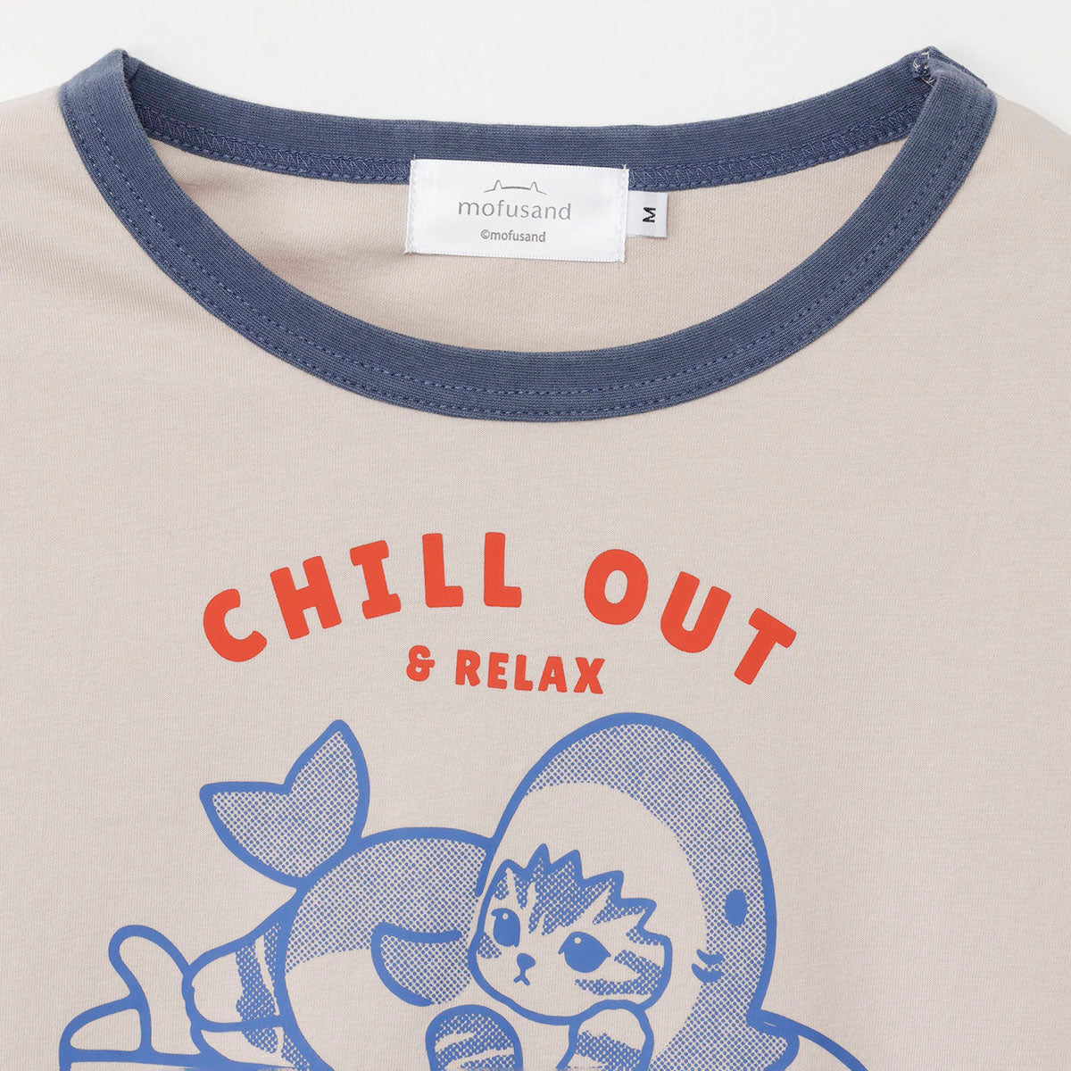 Polera mofusand Board Shark Chill Out color moka