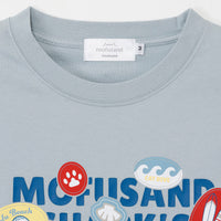 Polera mofusand Board Shark celeste