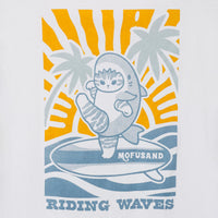 Polera blanca mofusand Board Shark! Riding Waves