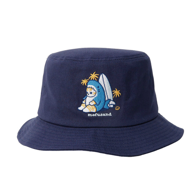 Sombrero bucket mofusand Surfing Nyan azul marino