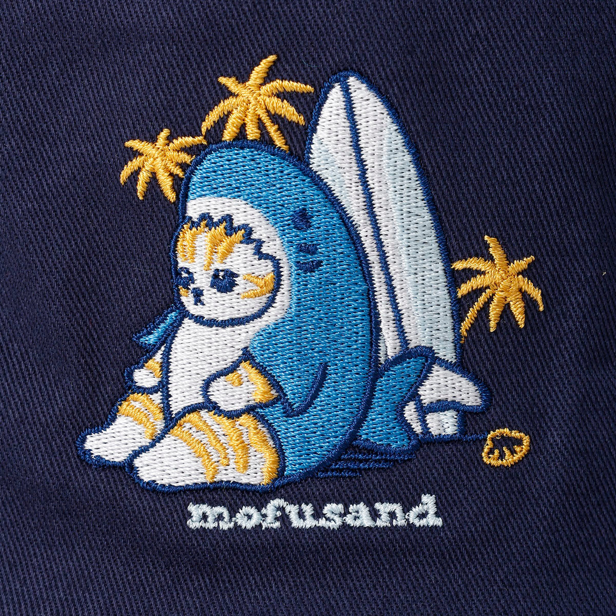 Sombrero bucket mofusand Surfing Nyan azul marino