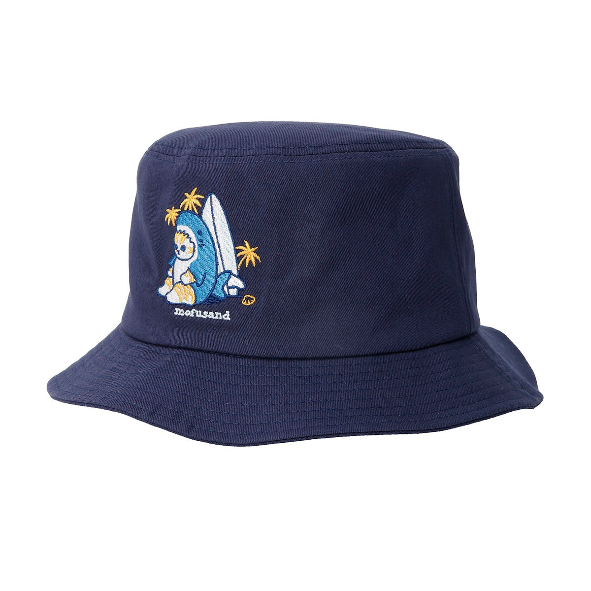 Sombrero bucket mofusand Surfing Nyan azul marino