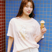 Polera mofusand Gelato rosado pálido