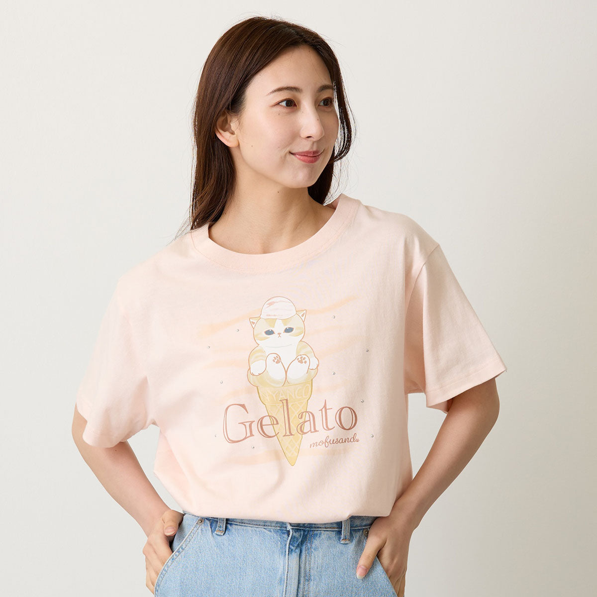 Polera mofusand Gelato rosado pálido