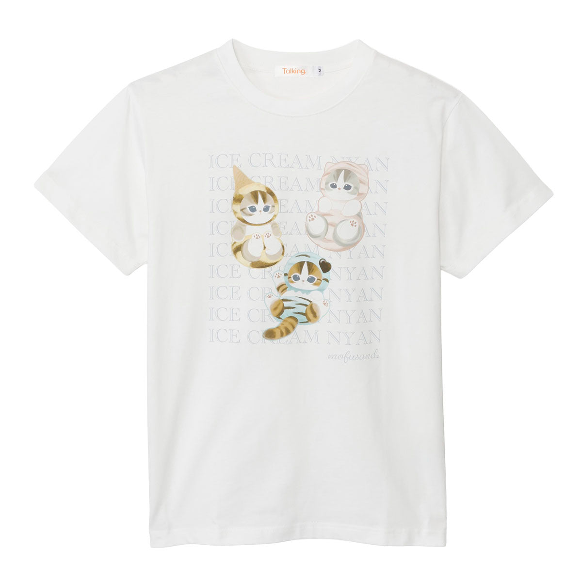 Polera Mofusand Ice Cream Nyan blanca