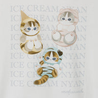 Polera Mofusand Ice Cream Nyan blanca