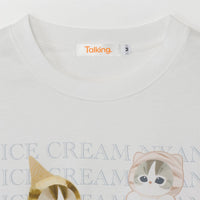 Polera Mofusand Ice Cream Nyan blanca