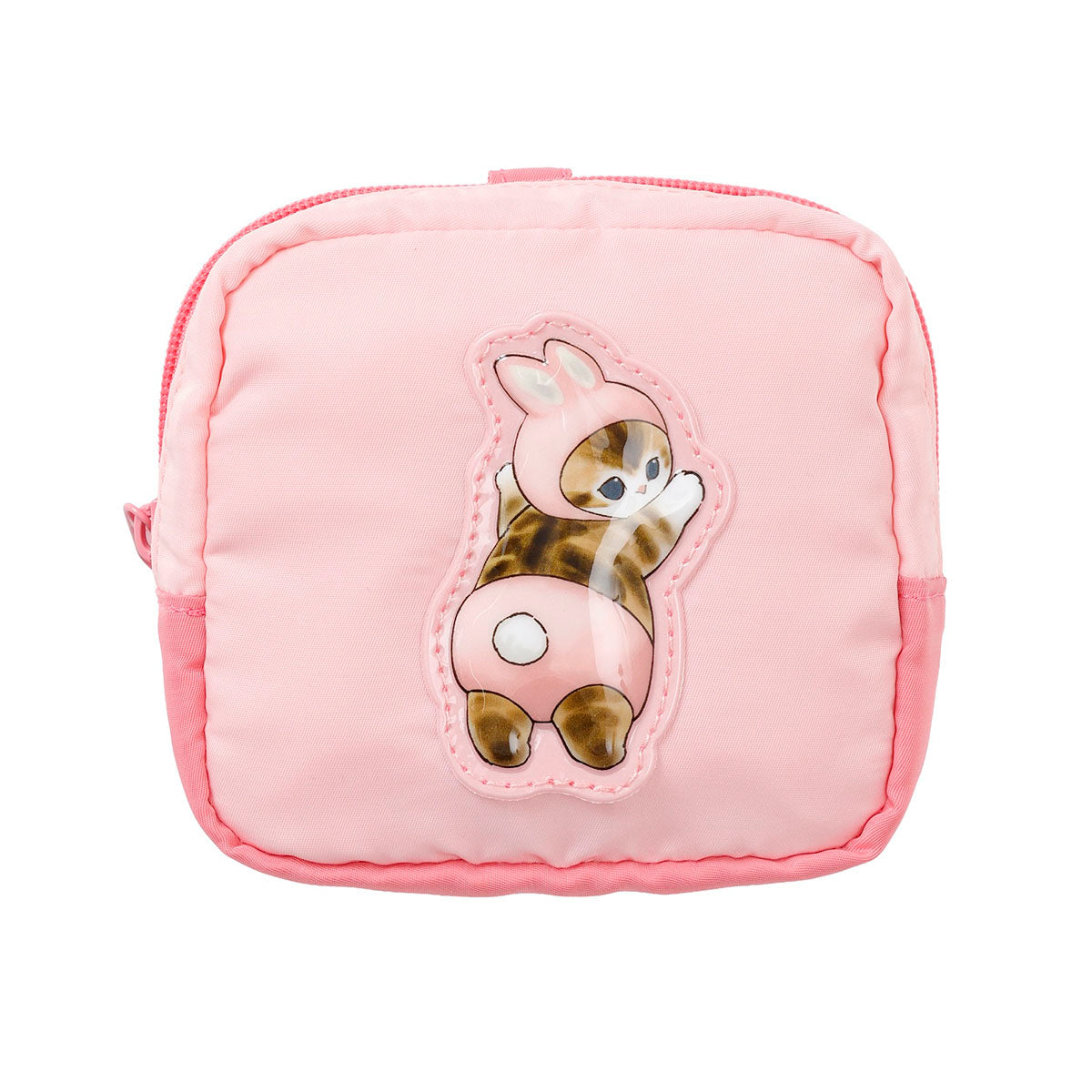 Estuche mofusand con aplique de gatito conejo, rosado