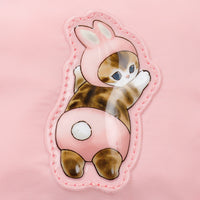 Estuche mofusand con aplique de gatito conejo, rosado
