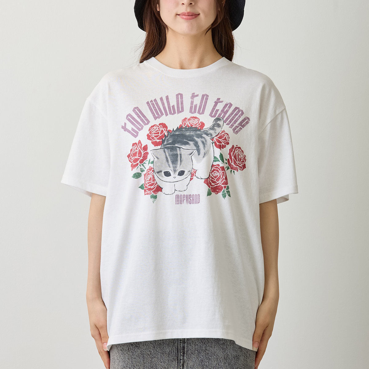Polera mofusand Too Wild to Tame blanca