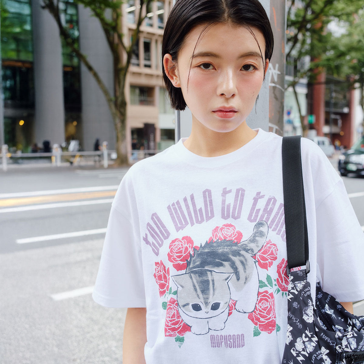Polera mofusand Too Wild to Tame blanca