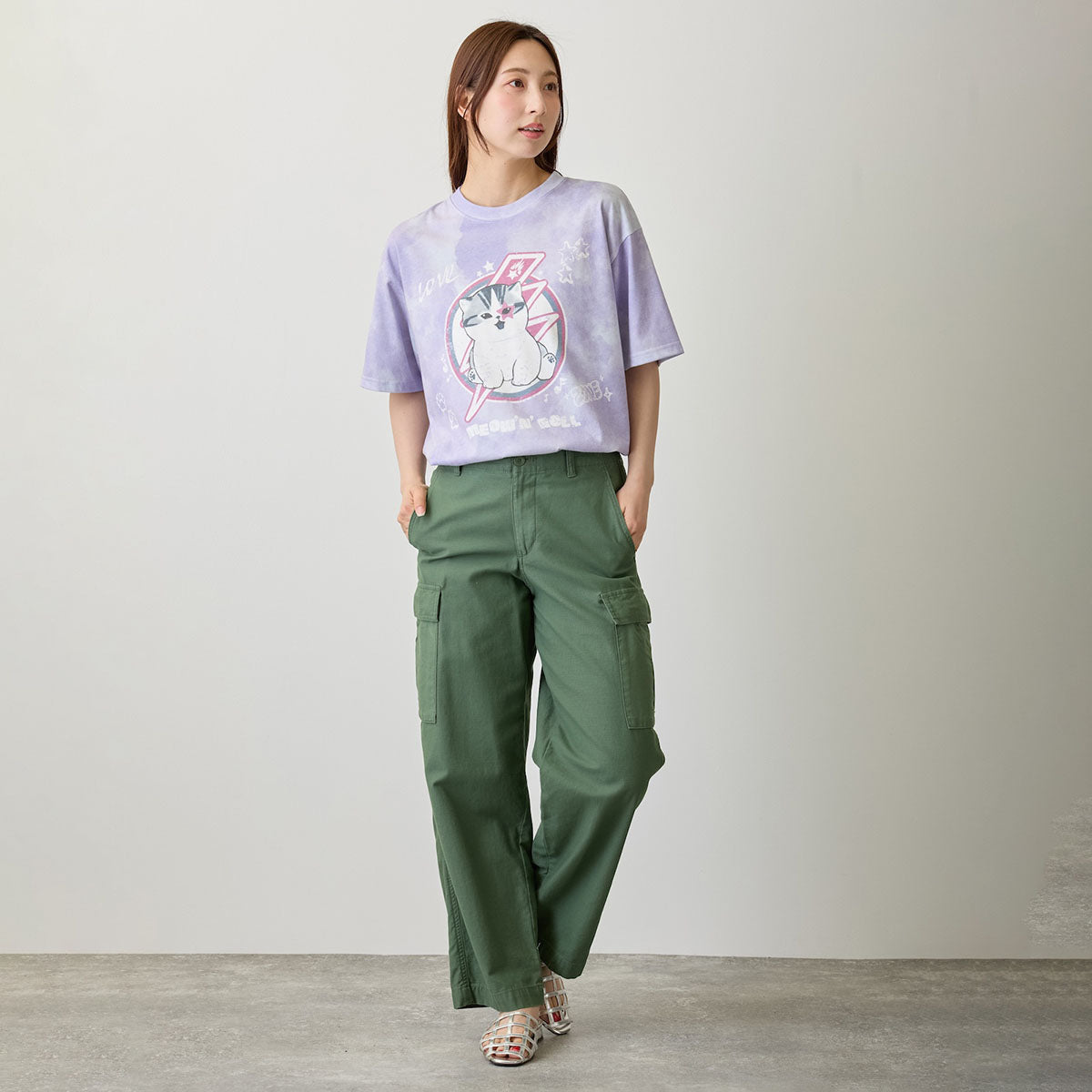 Mofusand: polera MEOW’N’ROLL morada