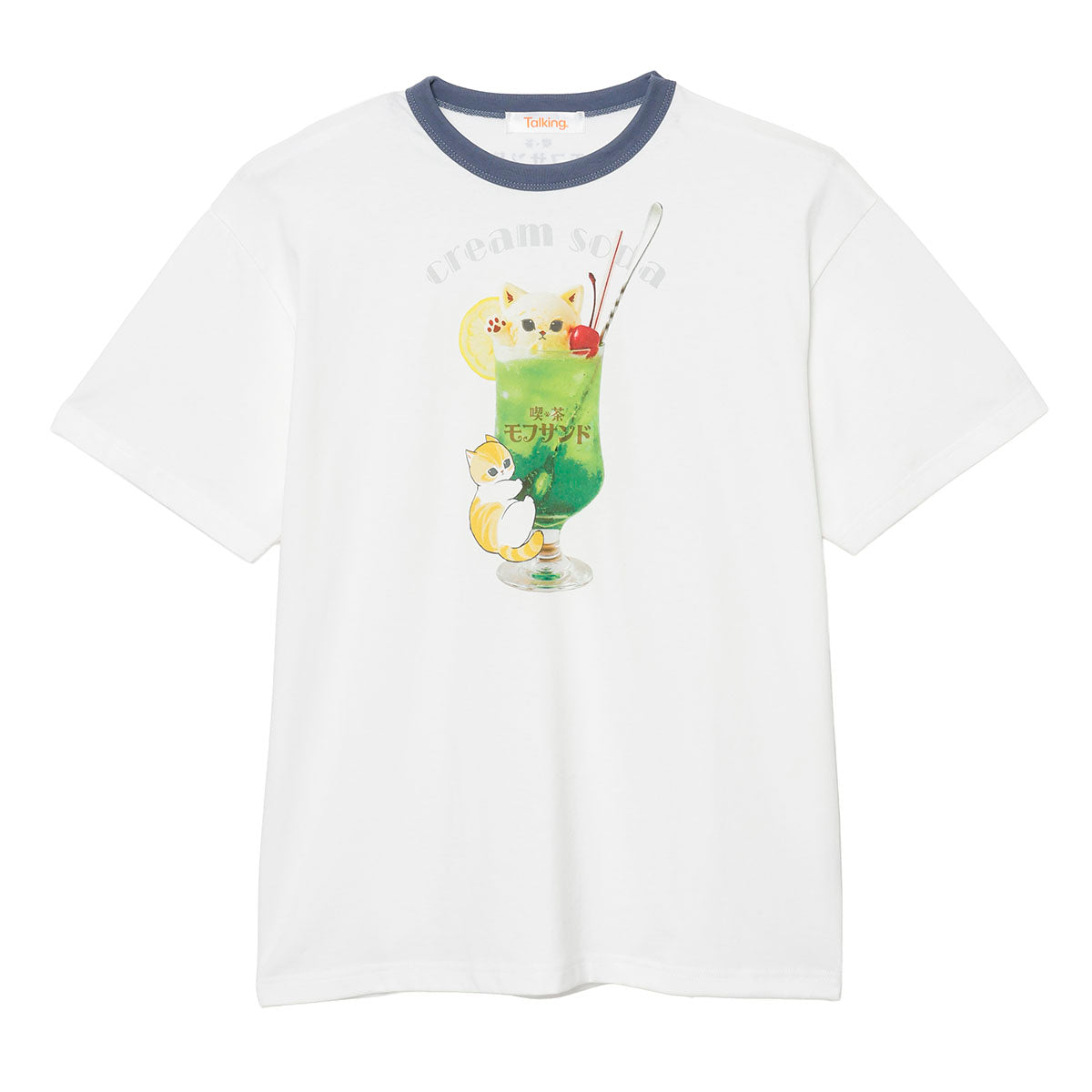 Polera blanca Mofusand con soda de melón