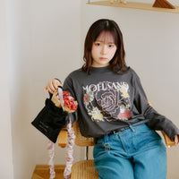 Mini bolso mofusand x Hibiya Kadan con rosas