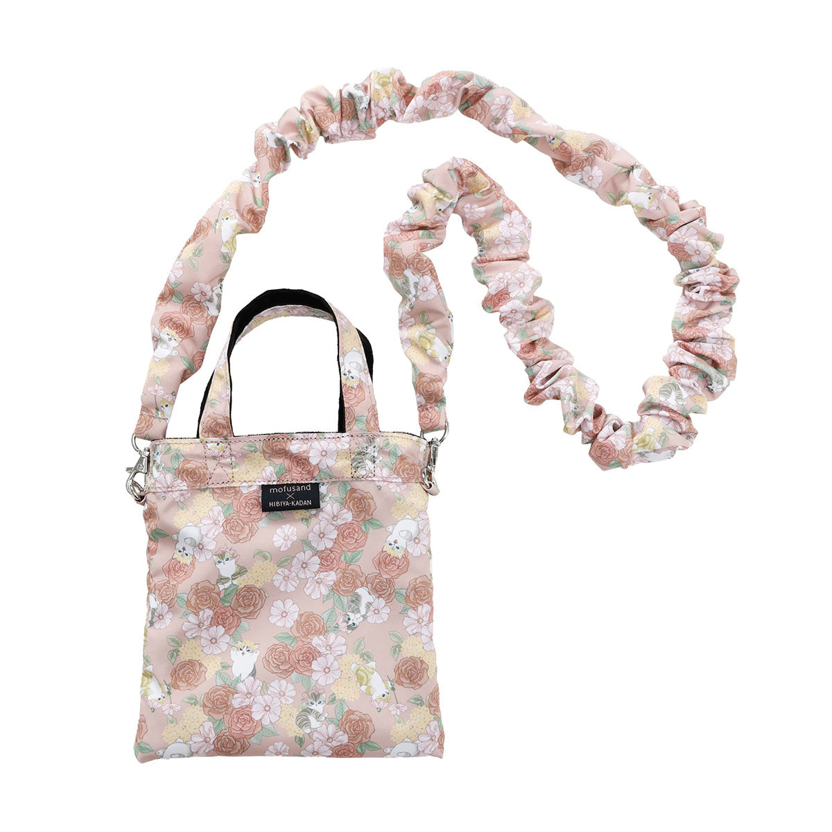Mini bolso mofusand x Hibiya Kadan con rosas