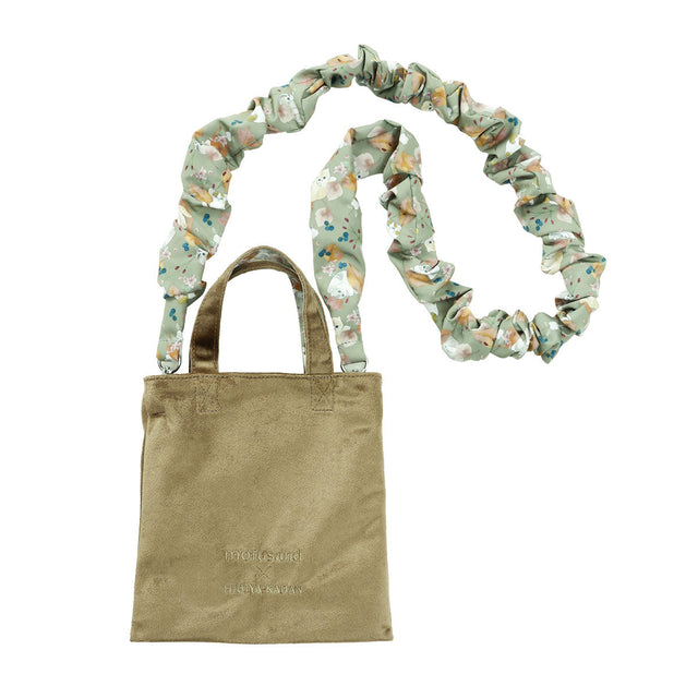 Minibolso reversible mofusand con hojas, color oliva
