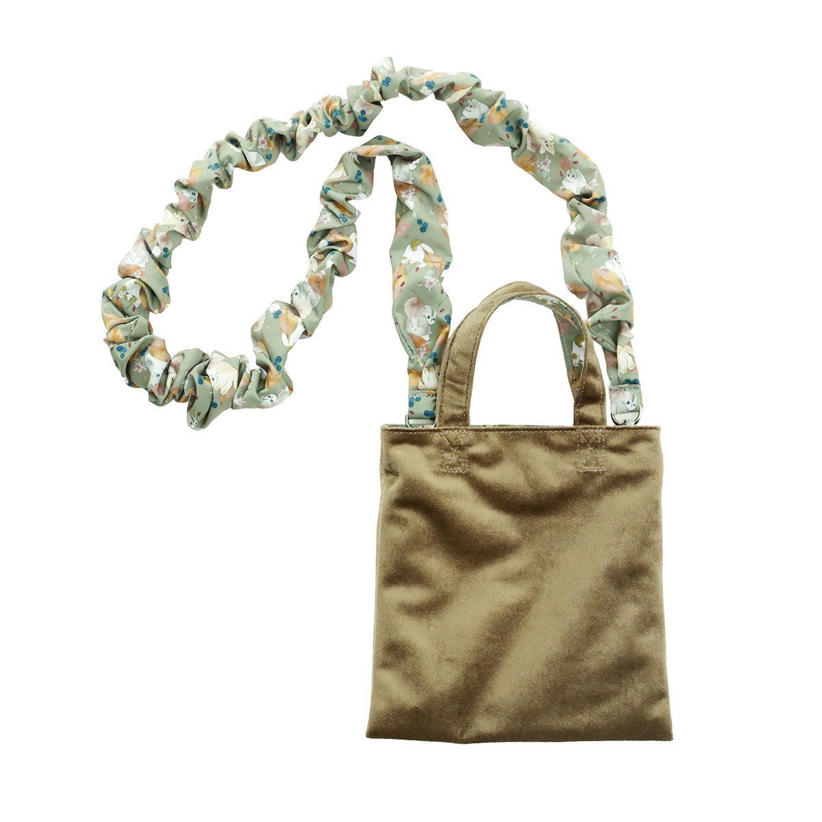Minibolso reversible mofusand con hojas, color oliva