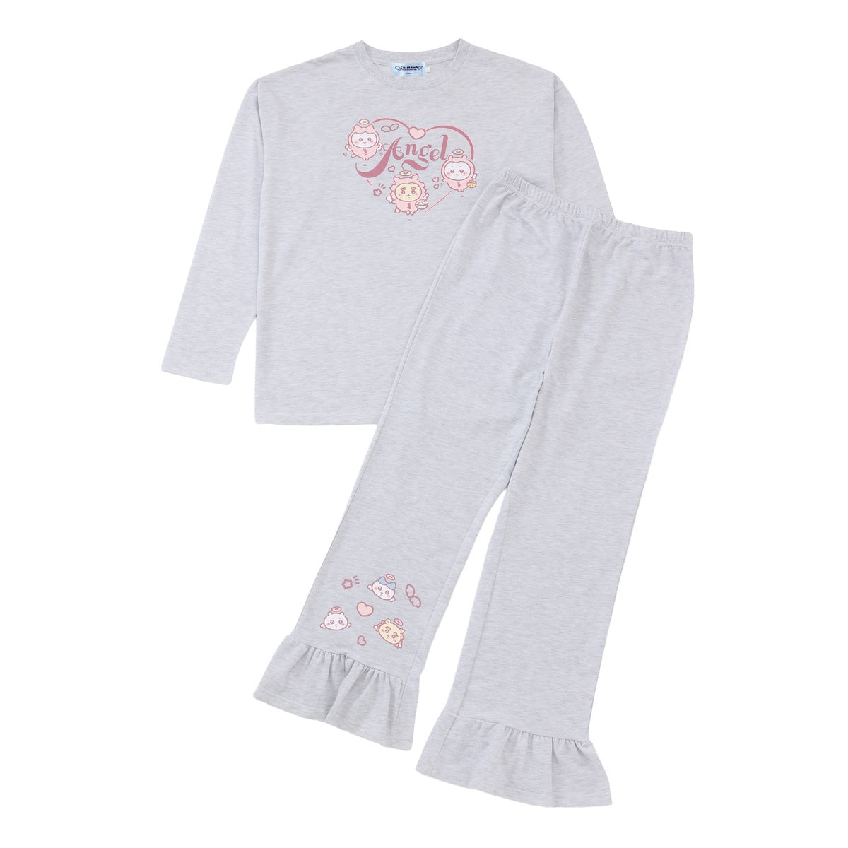 Pijama Chiikawa Ángel gris jaspeado