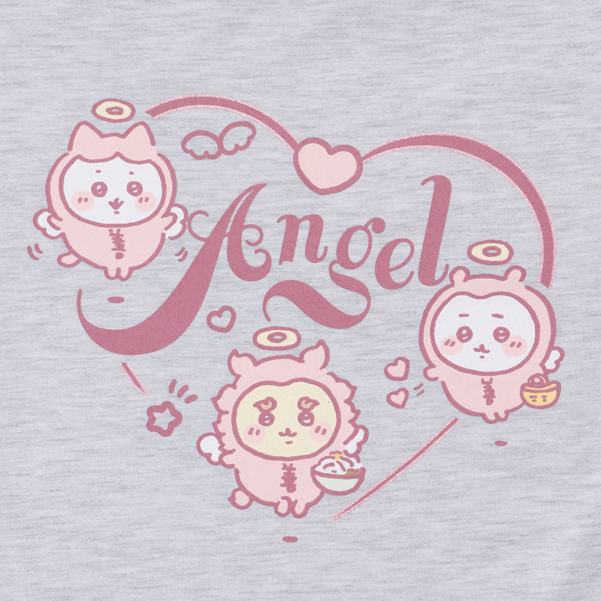 Pijama Chiikawa Ángel gris jaspeado