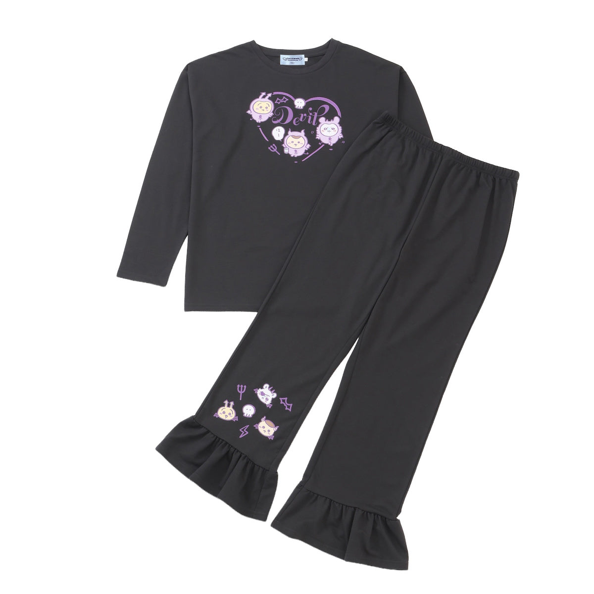 Pijama Chiikawa de demonios, gris carbón