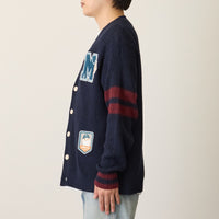 Cardigan tejido Mofusand azul marino, estilo lanzador