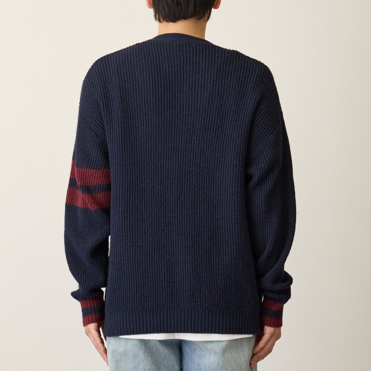 Cardigan tejido Mofusand azul marino, estilo lanzador