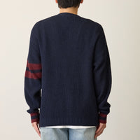 Cardigan tejido Mofusand azul marino, estilo lanzador